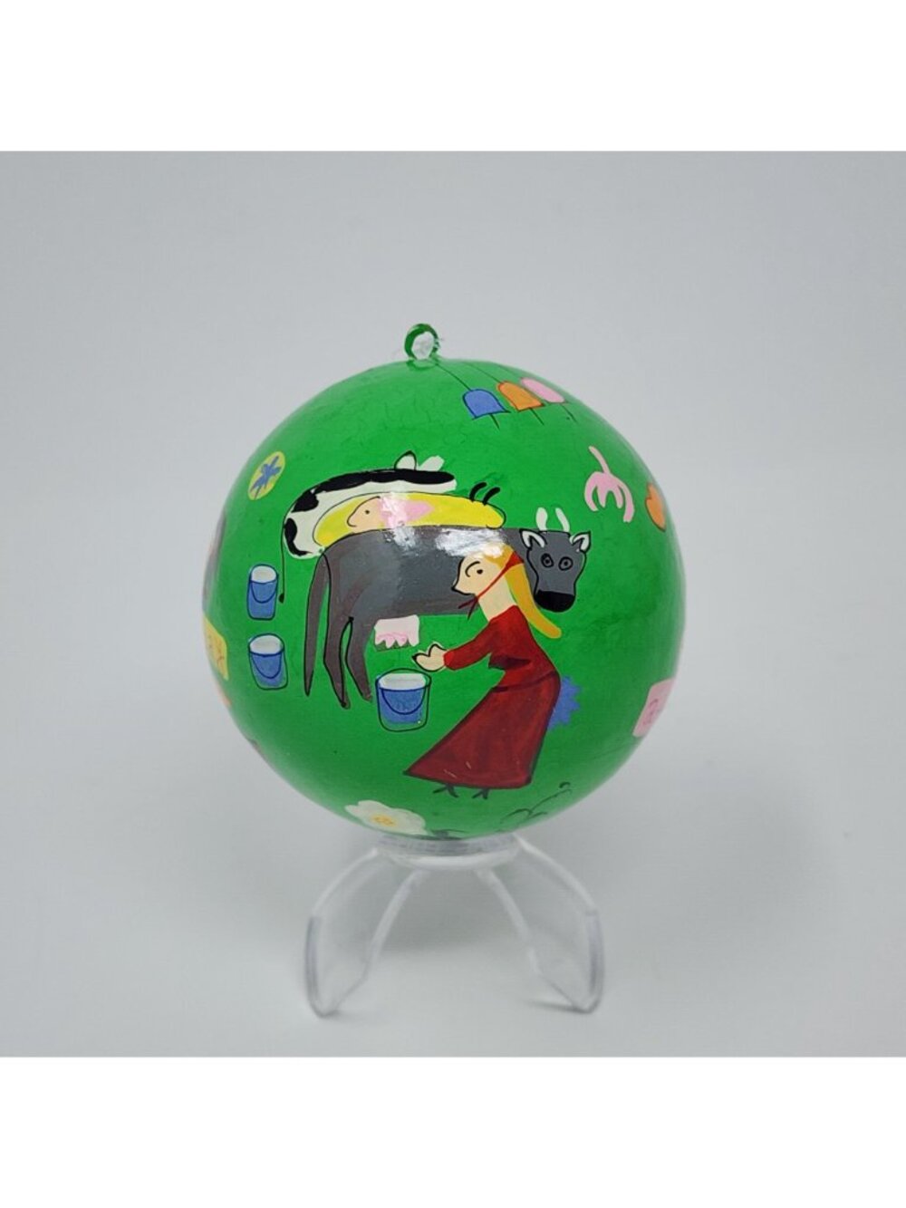 Crate & Barrel Twelve Days Of Christmas Ornament Day 8 Maids a Milking VTG 3" - Picture 4 of 6